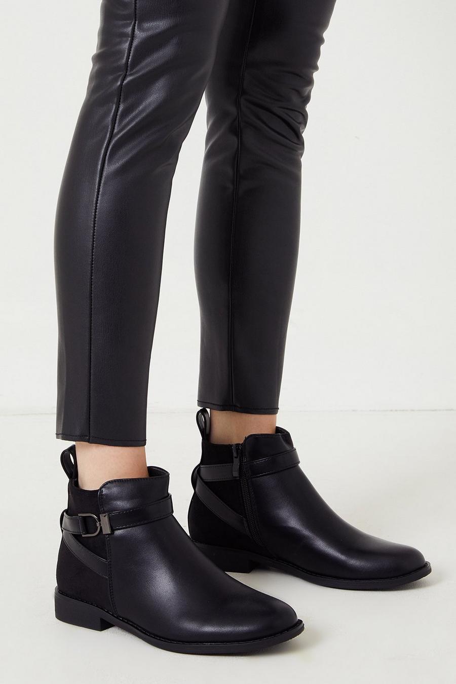 Morgan Ankle Strap Detail Ankle Boots