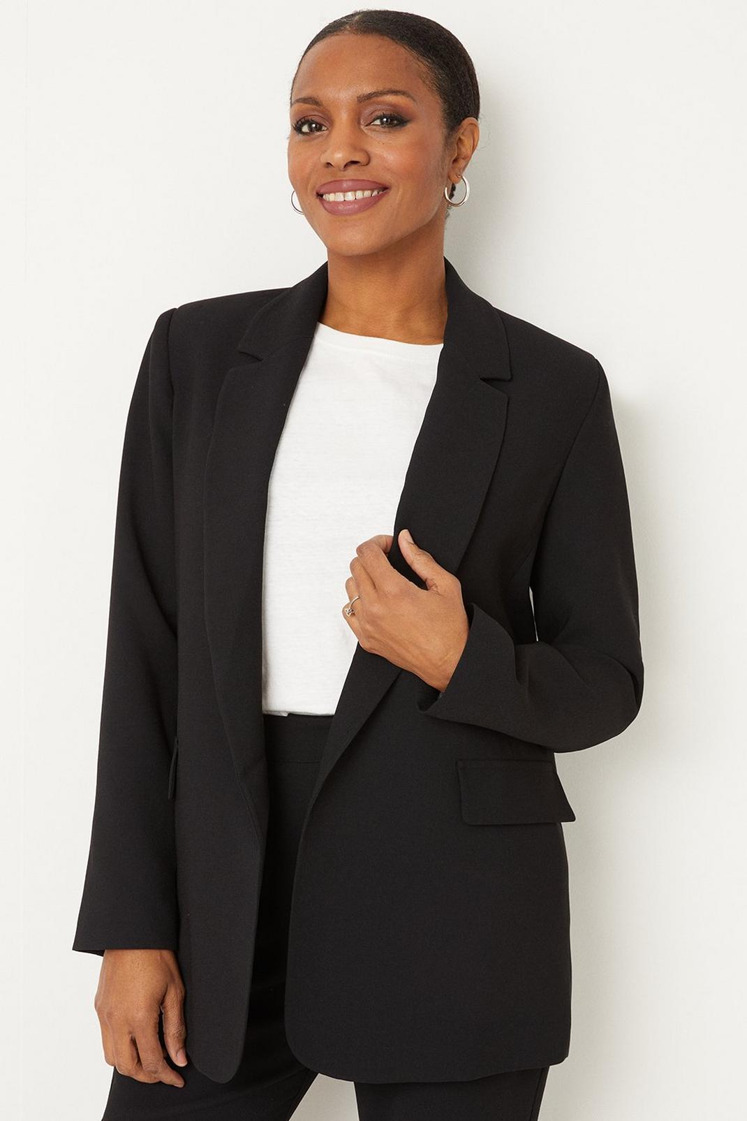 Black Relaxed Blazer image number 1