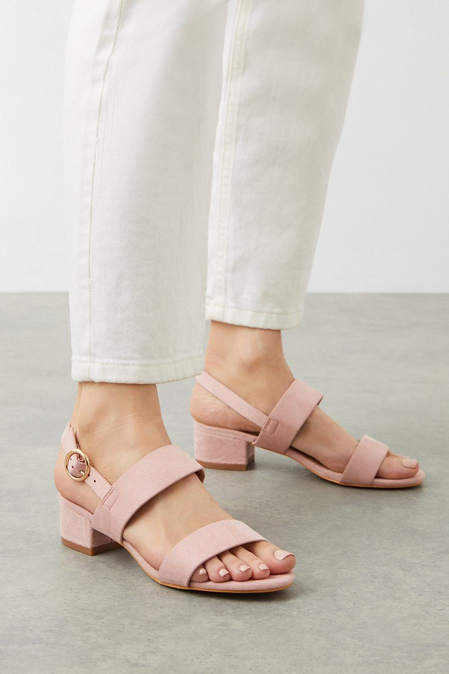 Skye Double Strap Two Part Block Heeled Sandals