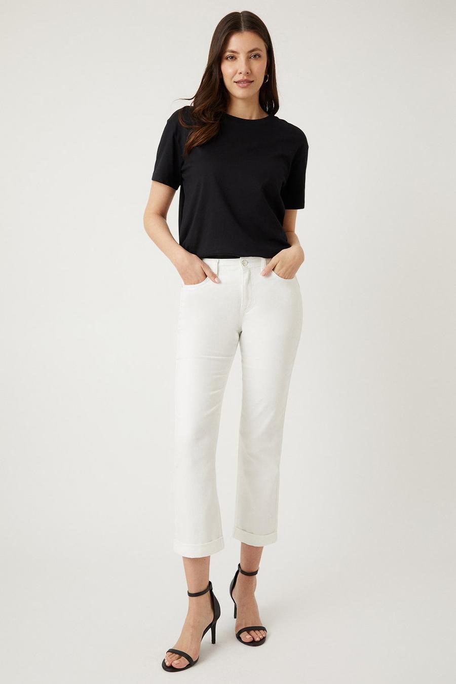 White Scarlet Roll Up Jeans