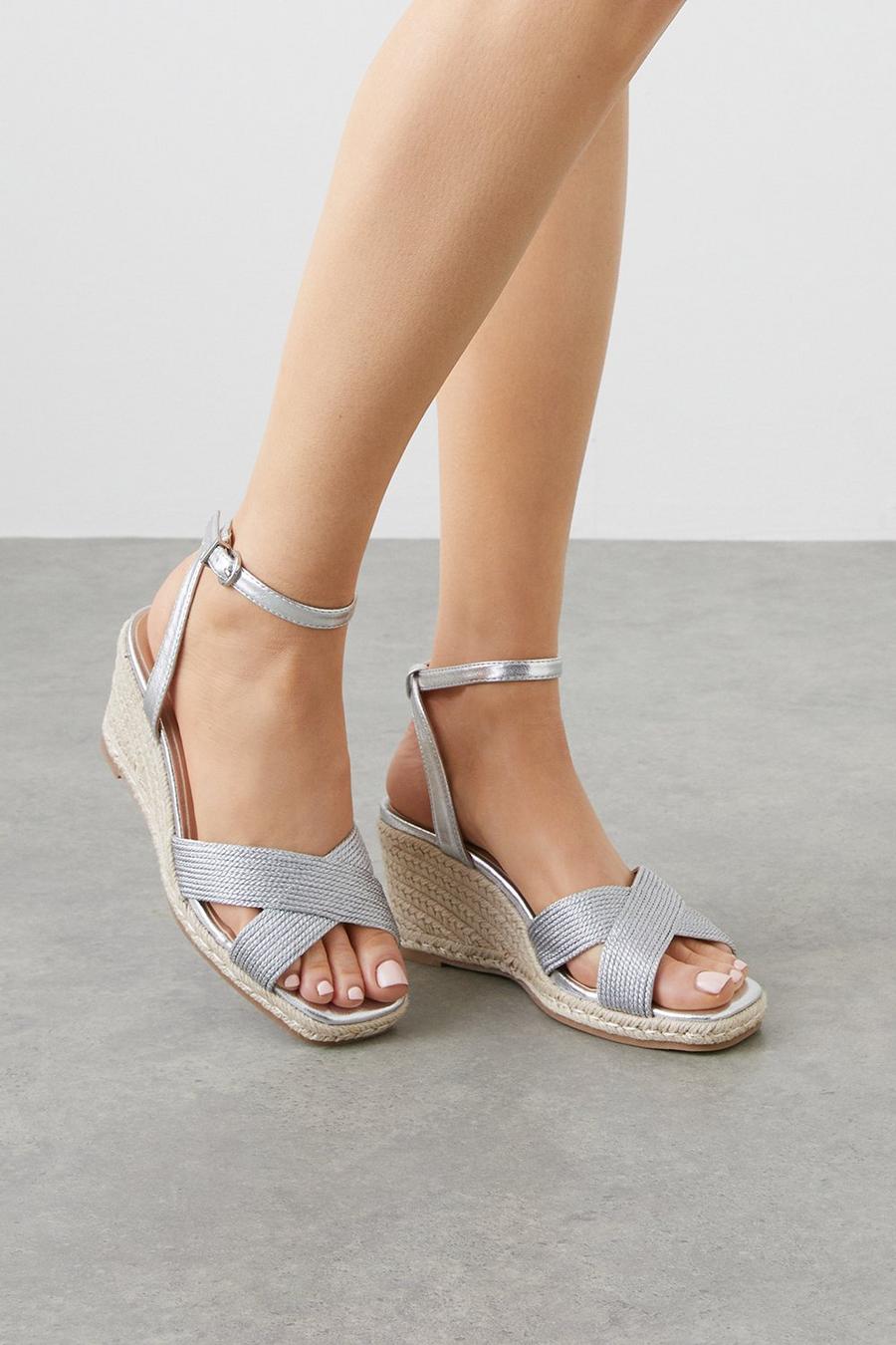 Roxanne Rope Detail Two Part Espadrille Wedge Sandals