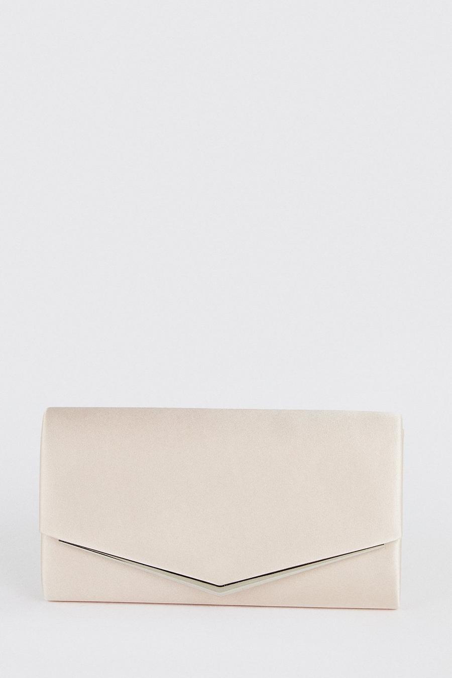 Sliver Trim Detail Envelope Clutch Bag