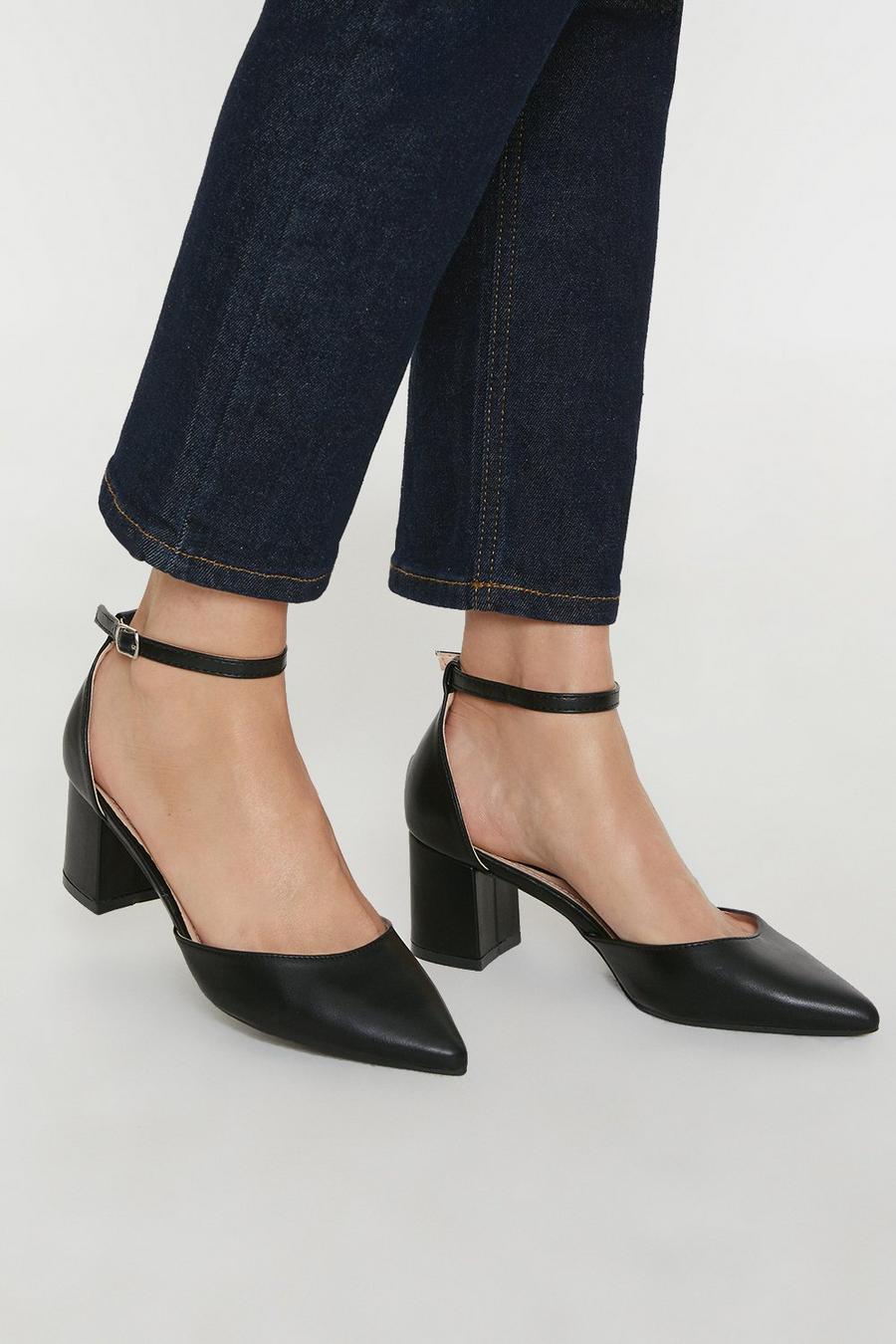 Della Two Part Block Heeled Court Shoes
