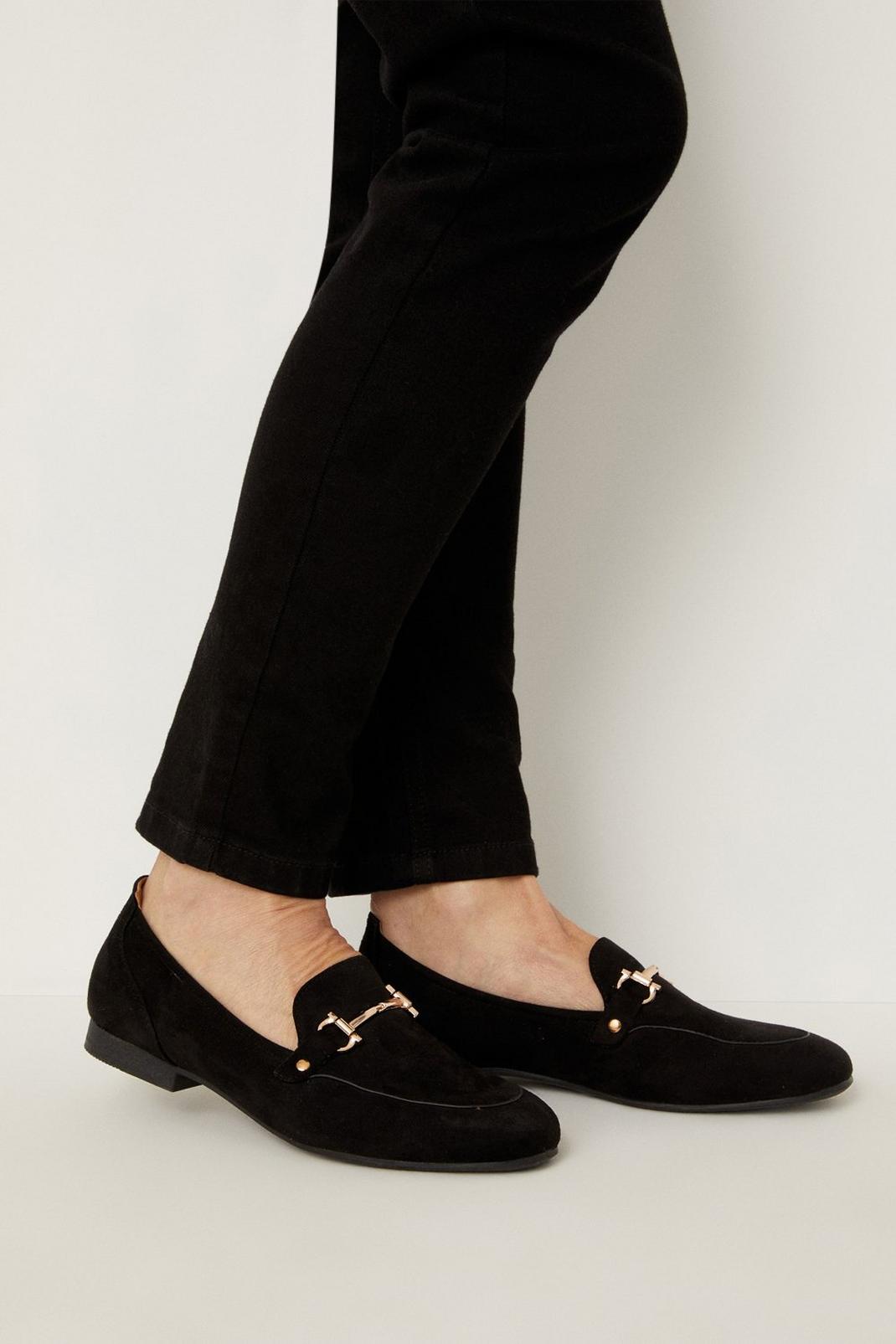 Black Lolly Snaffle Detail Loafers image number 1