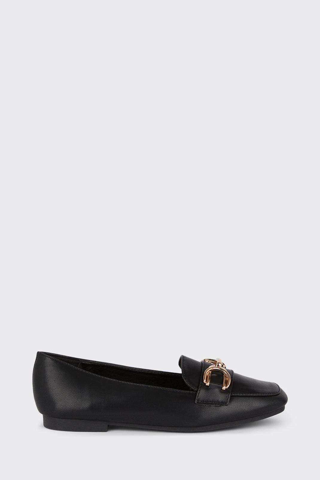 Black Liza Statement Snaffle Detail Loafers image number 1
