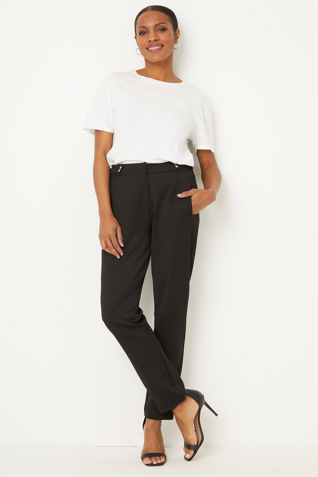 Black Smart Tapered Trousers image number 1