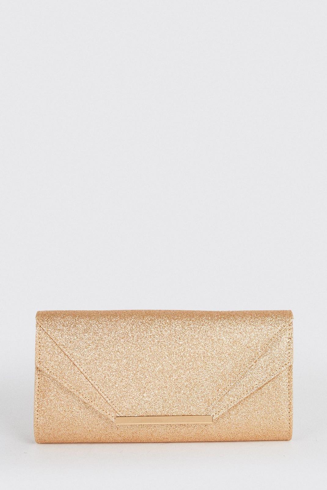 Gold Glitter Metal Trim Envelope Bag image number 1