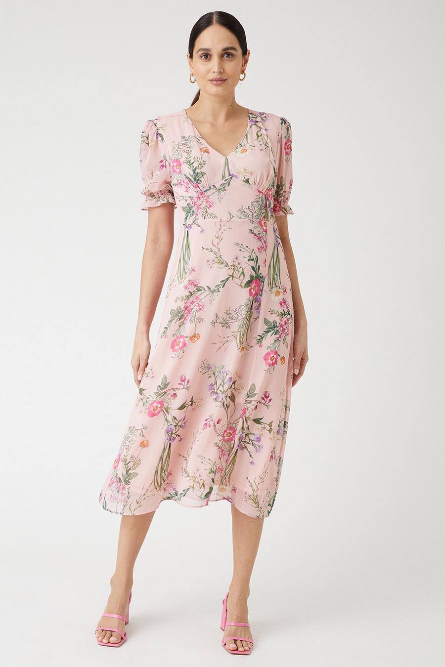 Blush Floral Tea Dress