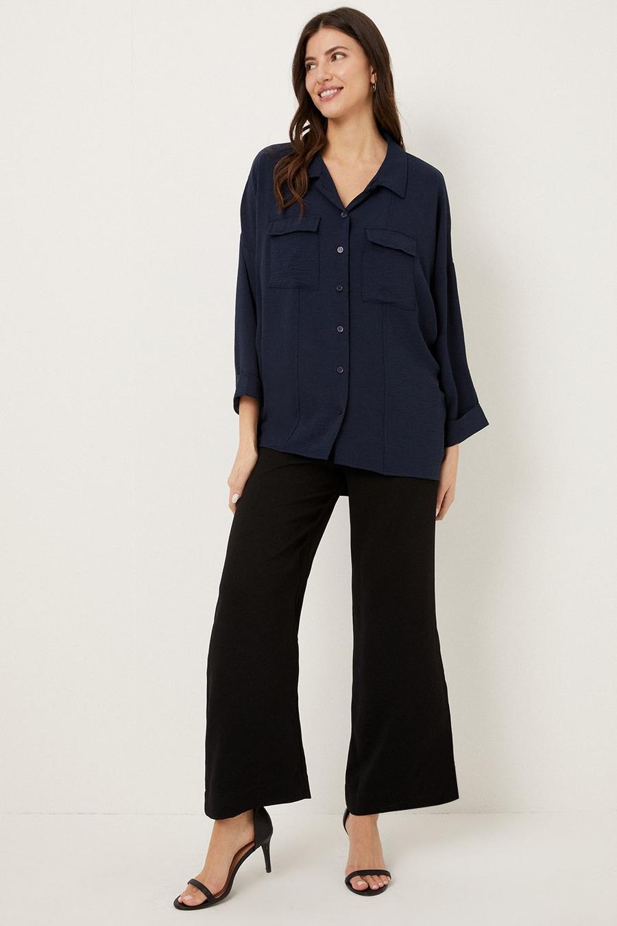 Tall Navy Relaxed Fit Utility Shirt