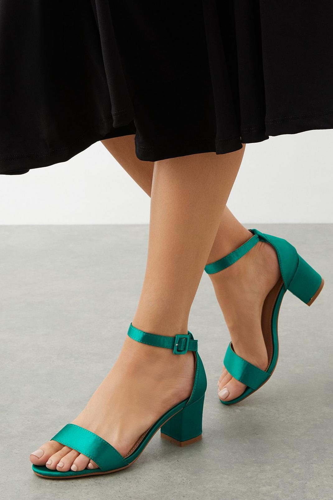 Green Cosette Two Part Block Heeled Sandals image number 1