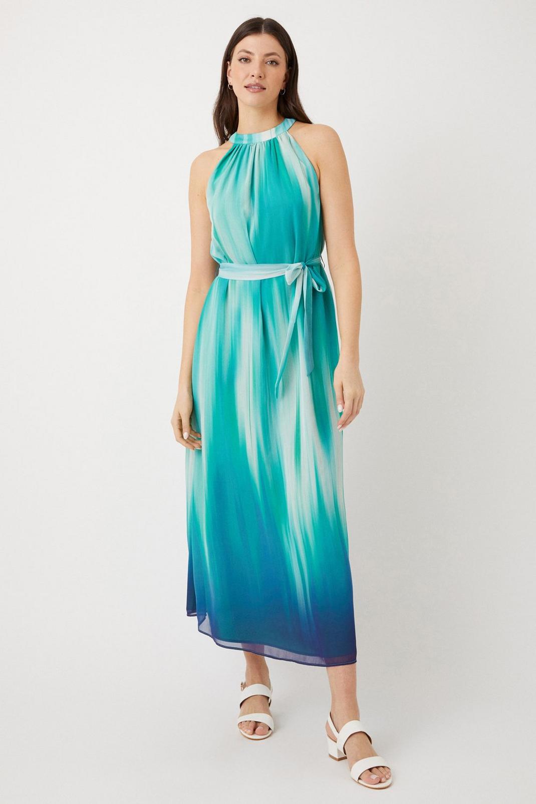 Tall Aqua Ombre Maxi Dress image number 1