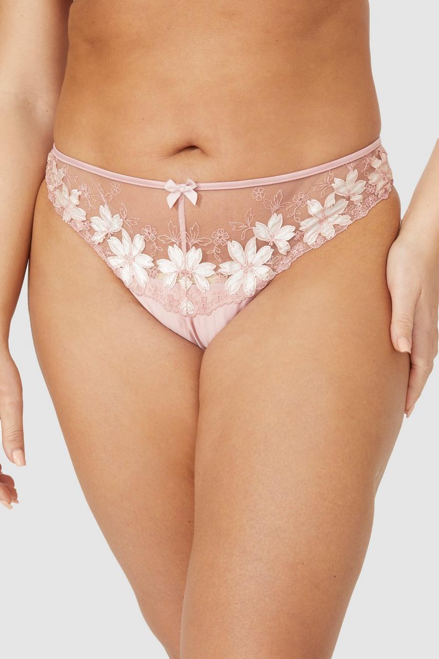 Gorgeous Applique Embroidery Deep Thong