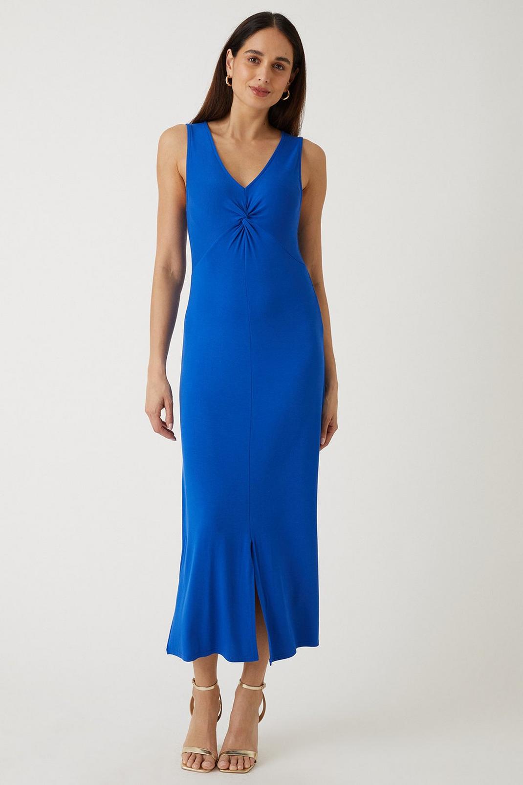 Cobalt Ruch Front Jersey Maxi Dress image number 1