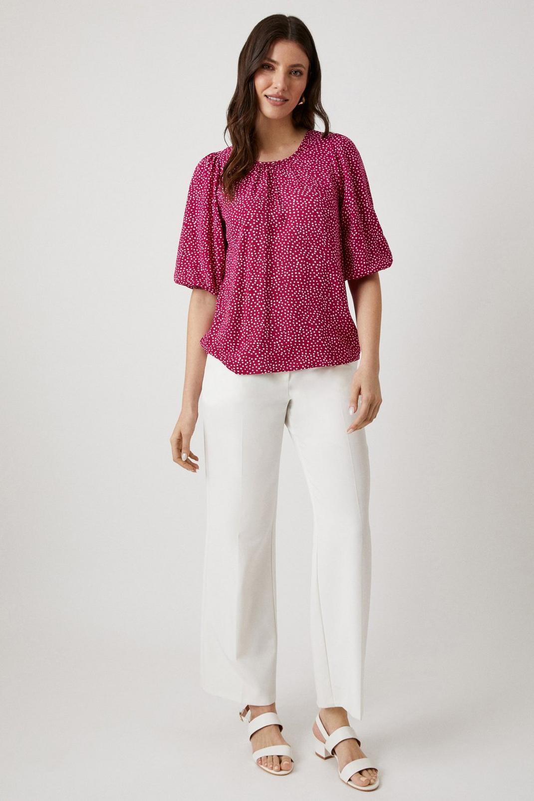 Pink Spot Woven Blouse image number 1