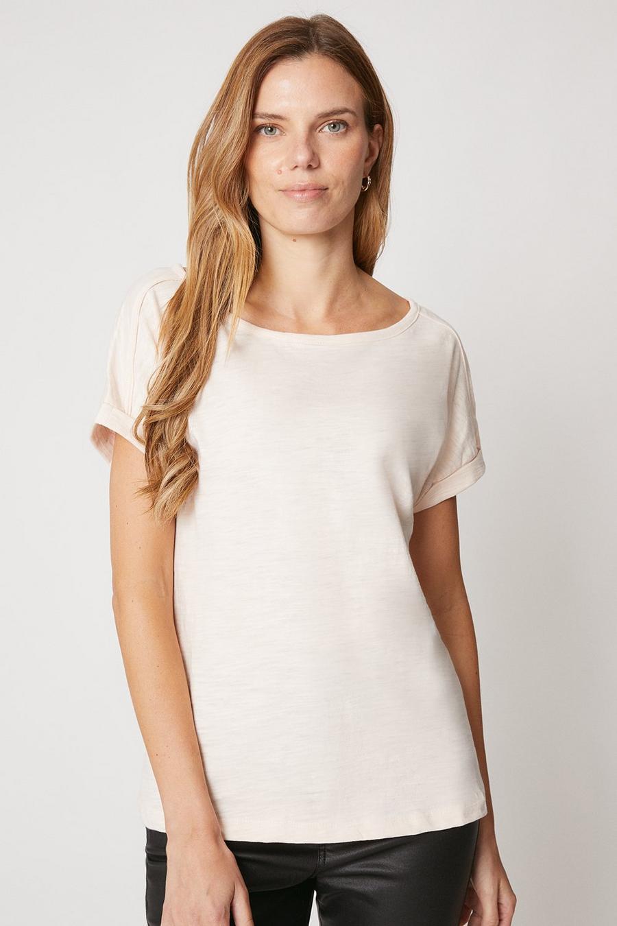 Essential Cotton Slub Roll Sleeve T-shirt