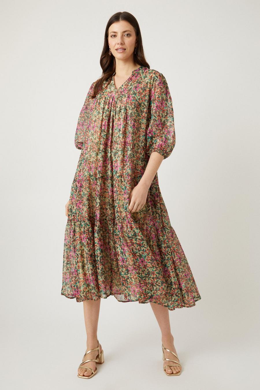 Floral Woven Smock Dress 