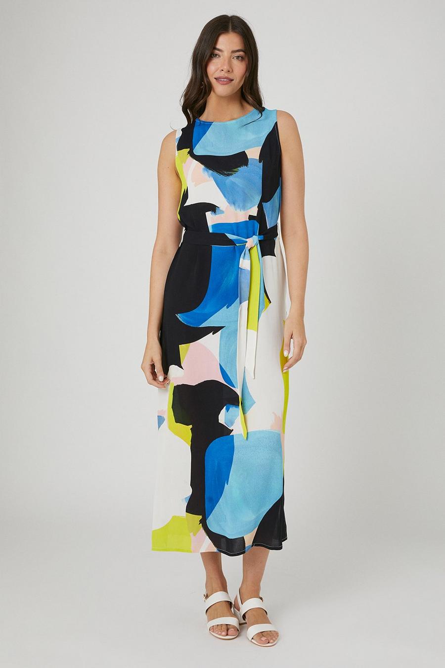 Abstract Print Maxi Dress 