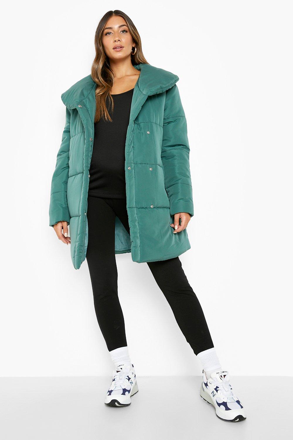 long belted down coat