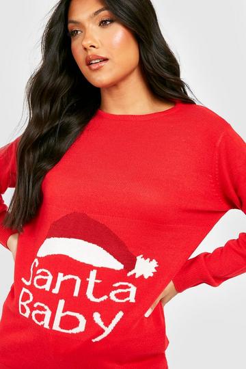 Red Maternity 'Santa Baby' Christmas Sweater