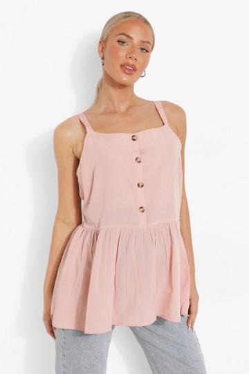 Maternity Button Front Cami Smock Top rose