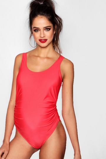 Maternity Scoop Back Swimsuit red