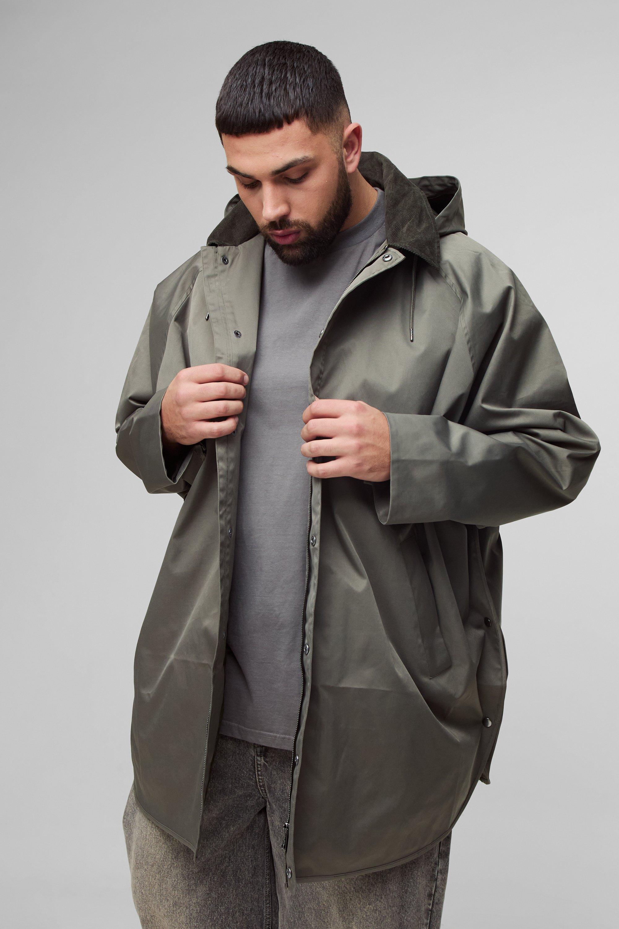 Plus Hooded Colour Block Parka Jacket In Black | boohooMAN USA Plus Hooded Colour Block Parka Jacket In Black | boohooMAN USA