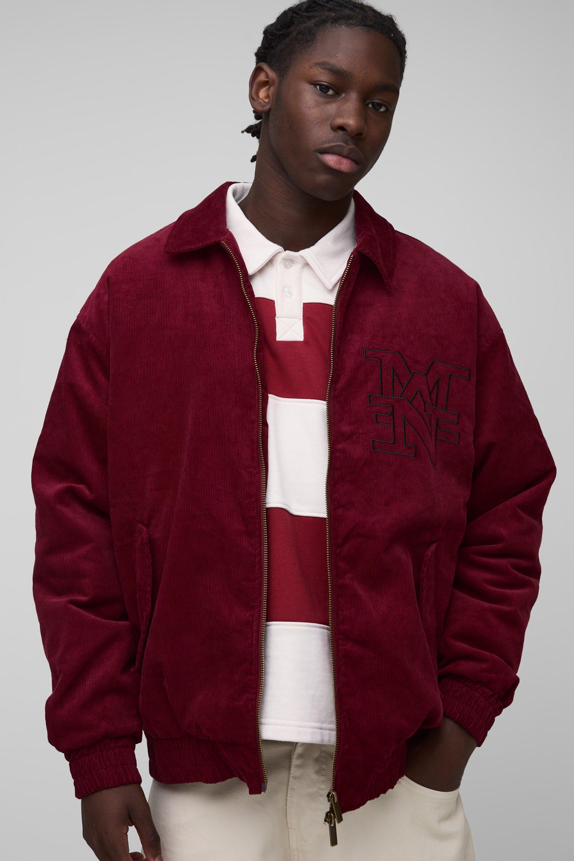 Boxy Melton & Pu Collared Varsity Jacket | boohooMAN USA Boxy Melton & Pu Collared Varsity Jacket | boohooMAN USA