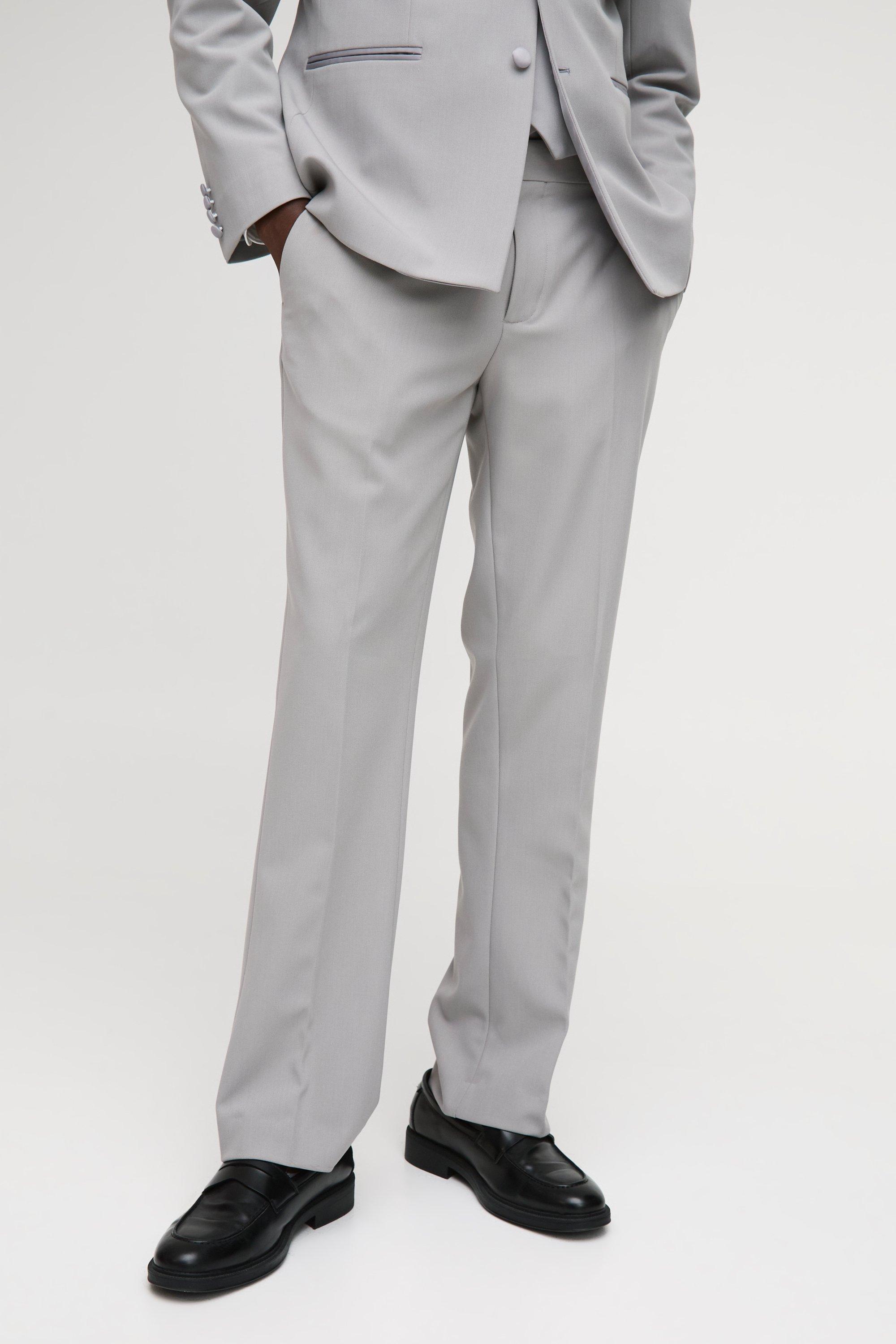 Boucle Houndstooth Straight Fit Pants | boohooMAN USA