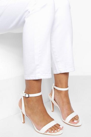 Low Barely There Heels white