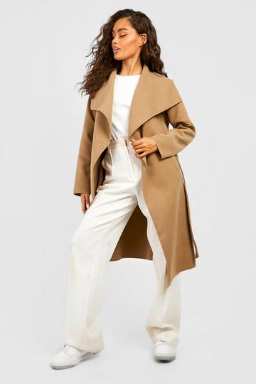 Belted Shawl Collar Coat camel