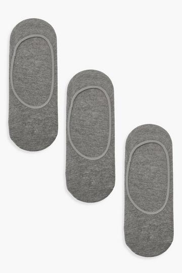 Basic 3 Pack Invisible Socks grey