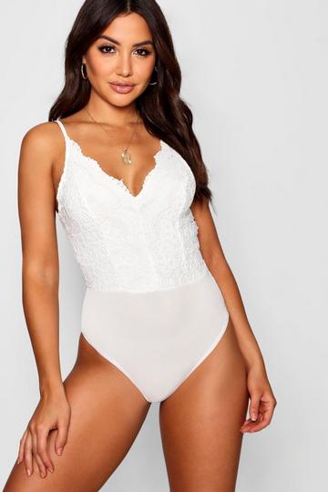Premium Lace Bodysuit white
