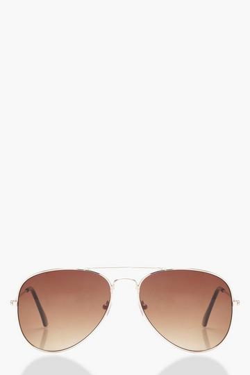 Brown Aviator Brown Lens Sunglasses