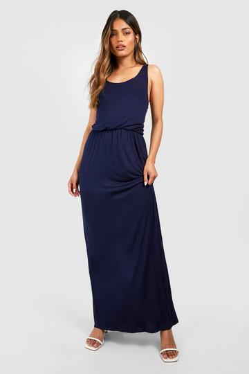 Navy Racer Back Maxi Dress