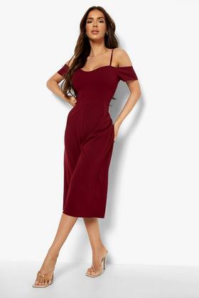 Off The Shoulder Ruffle Culotte Jumpsuit