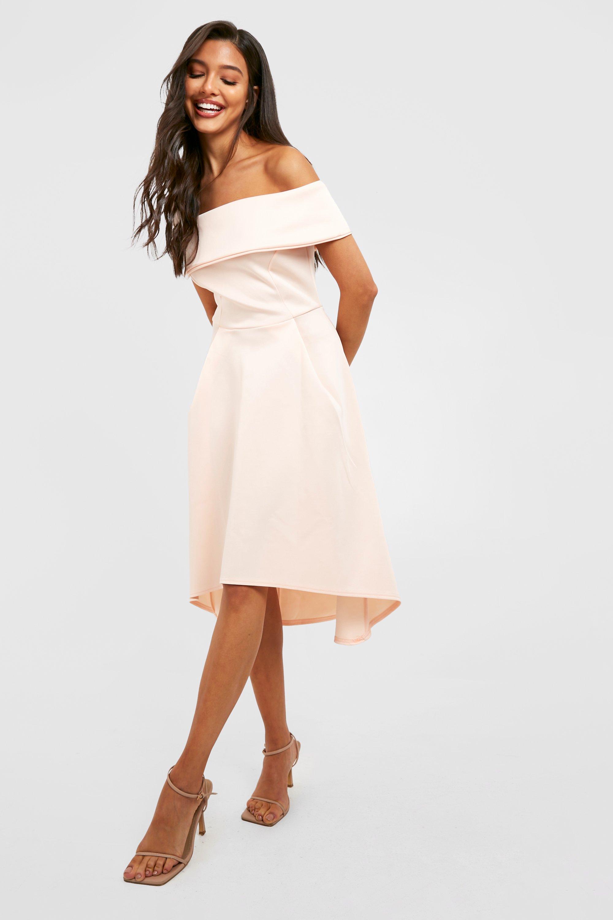 Apricot white sale dress