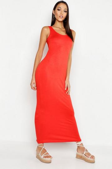 Red Tall Basic Maxi Dress