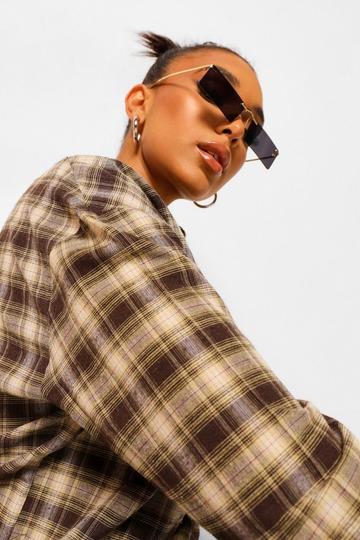Sage Green Oversized Checked Shirt