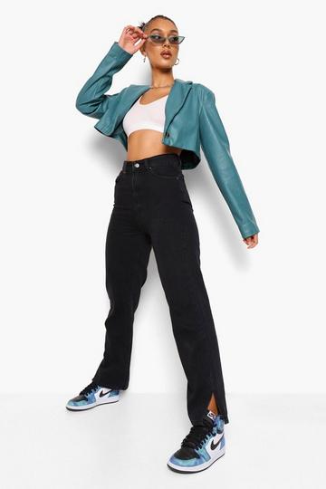 Black Split Hem Jeans