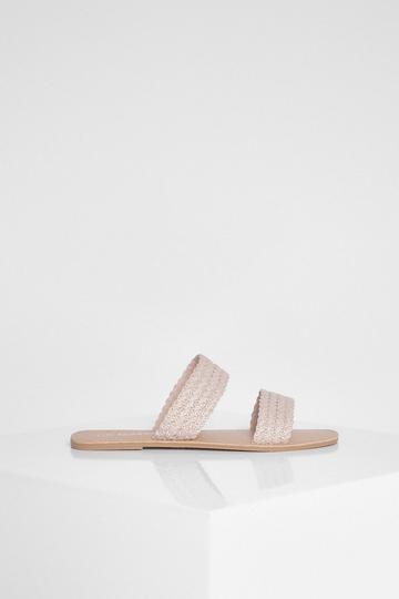 Woven 2 Strap Mule nude