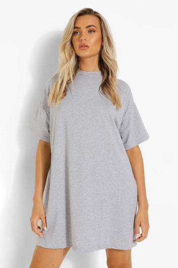 Grey Basic Oversized T-Shirt Dress