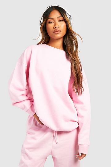 Pink Basic Oversized Sweatshirt