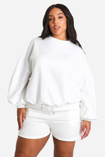 Plus Basic Oversized Sweatshirt white