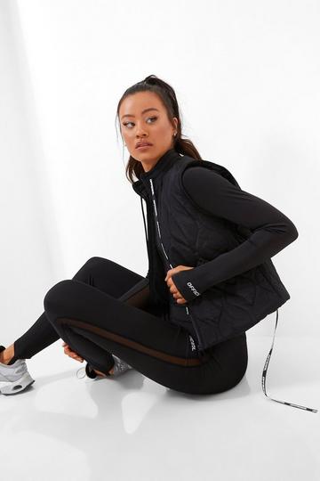 High Shine Quilted Tech Body Warmer black