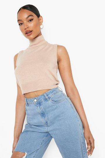 High Neck Sweater Vest blush