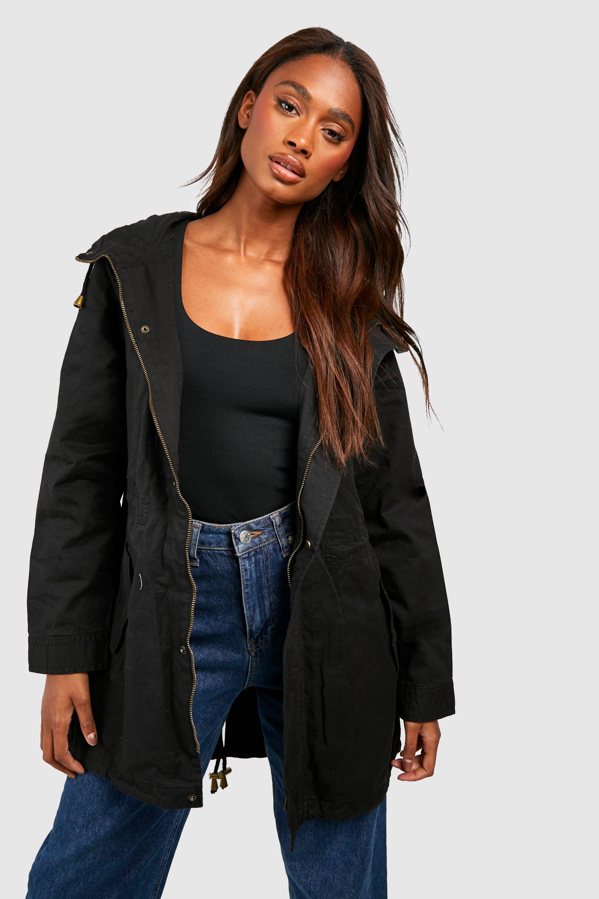 Hooded mac coat online womens