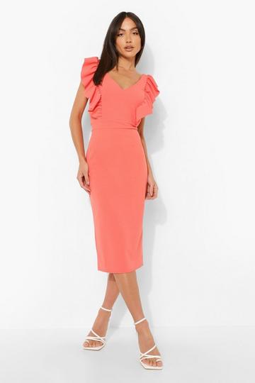 Coral wedding guest dresses | Coral dresses for weddings | boohoo UK