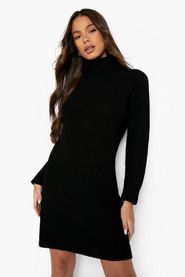 Roll Neck Jumper Dress black