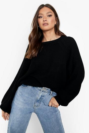 Purple Balloon Sleeve Jumper