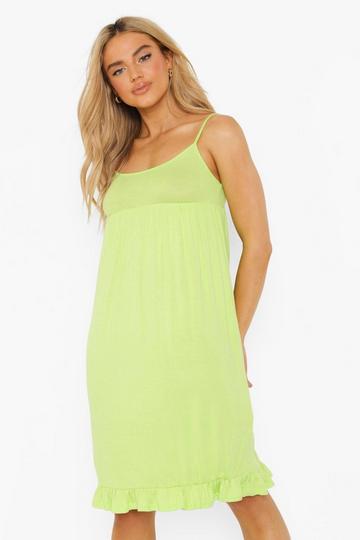 Strappy Tiered Smock Dress lime